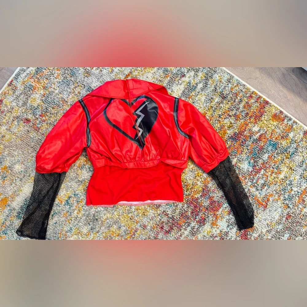 Disney Descendants Red Kids Costume with wig - Picture 6 of 16